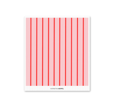Éponge tissu Rayures Rouge-Rose 