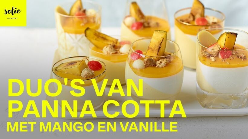 Duos de panna cotta à la mangue et à la vanille